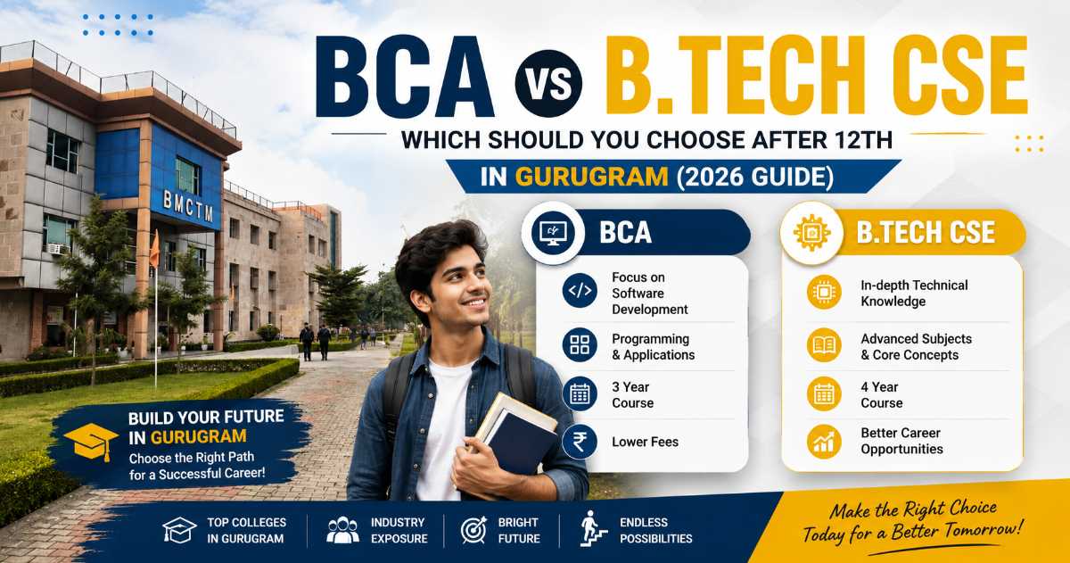BCA vs B.Tech CSE: Which Should You Choose After 12th in Gurugram (2026 Guide)